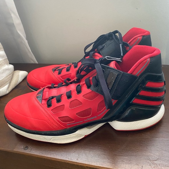 Adidas Red and Black High-Top Sneakers - Picture 1 of 6